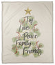 Christmas Tree Words Script 3 50x60 Coral Fleece Blanket