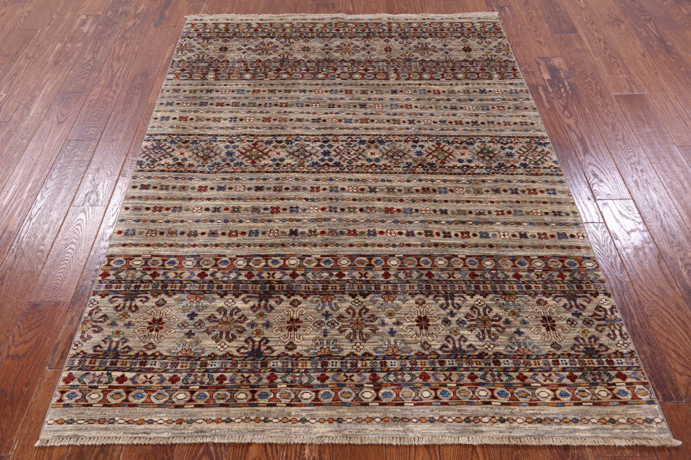 Khorjin Super Kazak Hand-Knotted Wool Rug 5' 0" X 6' 8" - Q12302