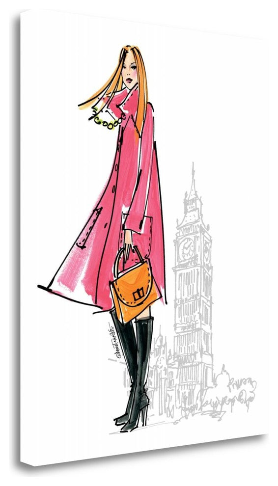"Colorful Fashion I - London" By Anne Tavoletti, Giclee on Gallery Wrap Canvas