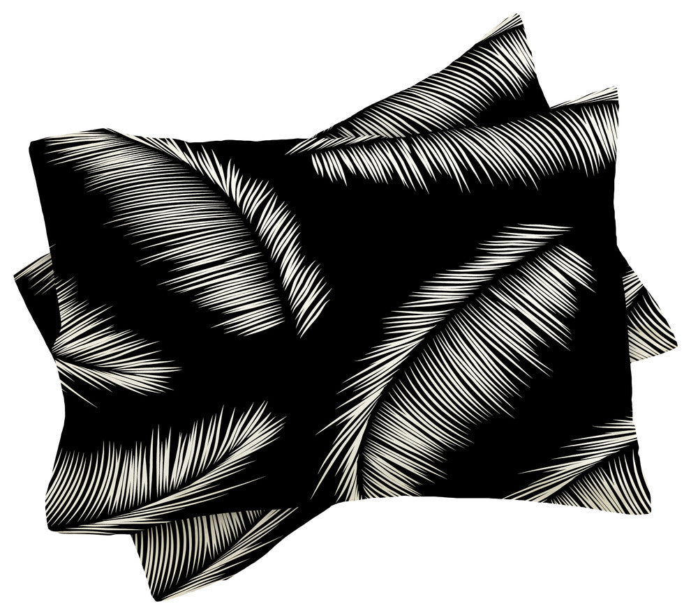Kelly Haines Monochrome Palm Leaves Duvet Cover Set, King