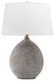 Denali 1 Light Table Lamp, Gray Finish, White Belgian Shade