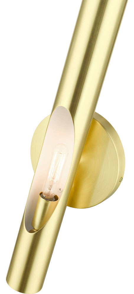 Satin Brass Contemporary, Minimal, Industrial, Urban, Sleek Single Sconce