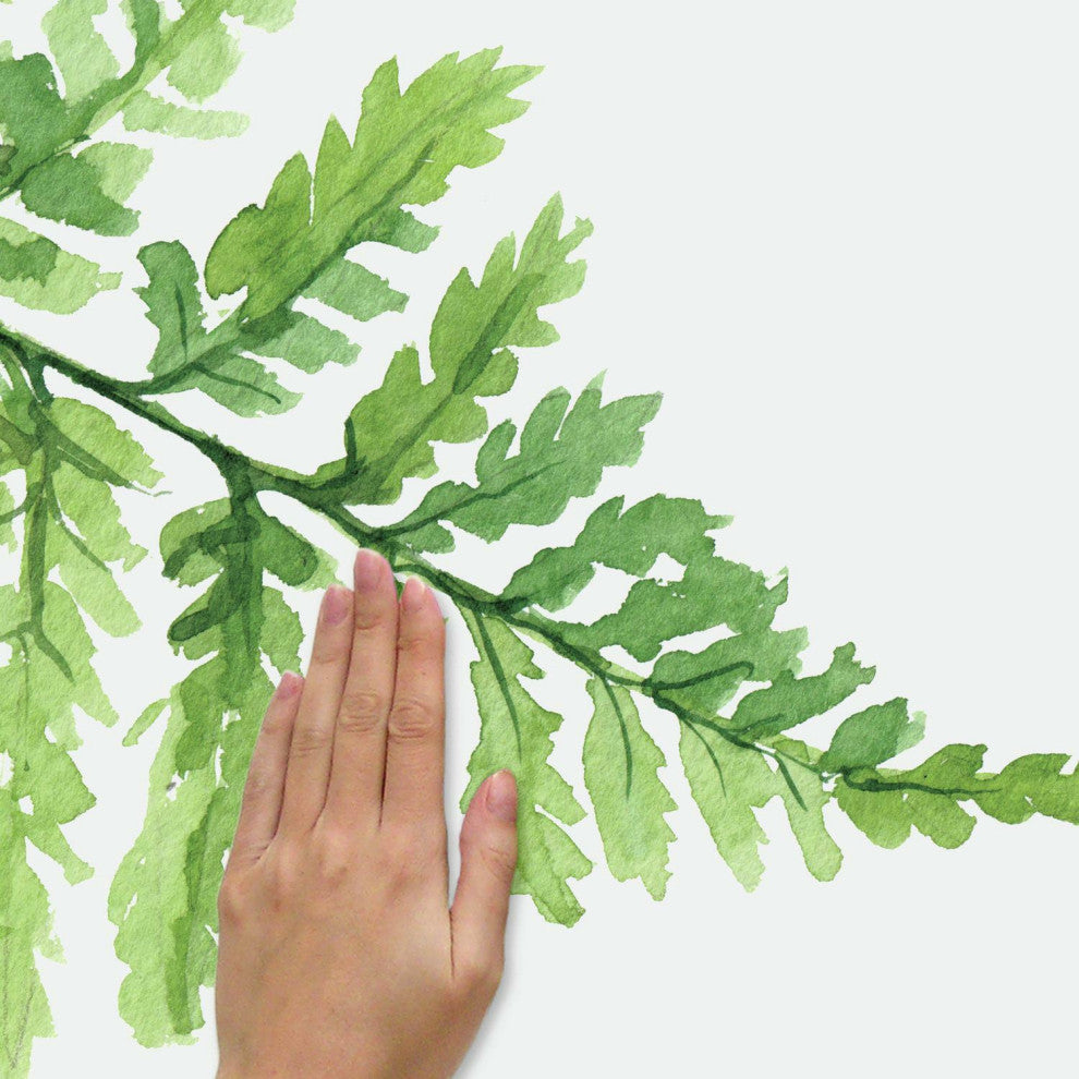 Green Watercolor Fern XL Giant Wall Decals