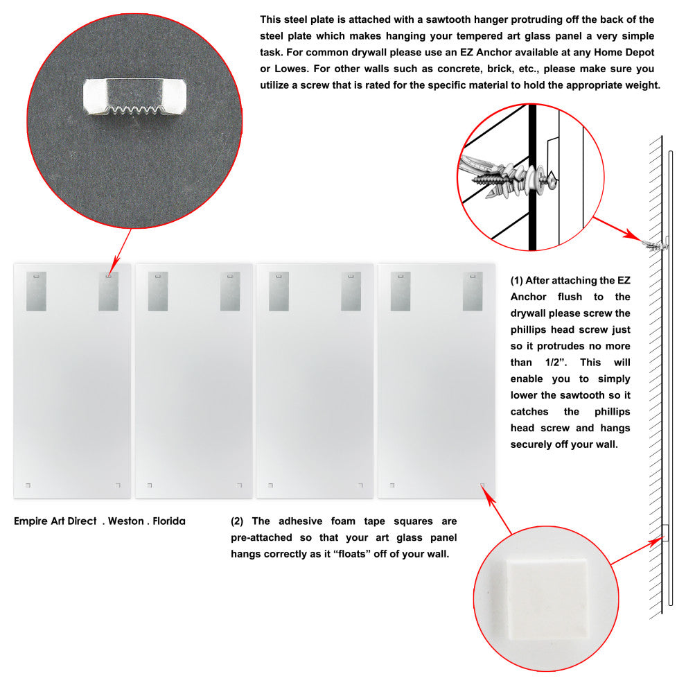 "The Angel Oak ABCD" Frameless Tempered Glass Panel Graphic Wall Art Set