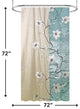 Magnolia Vine Fabric Shower Curtain, Blue, 72"x72"