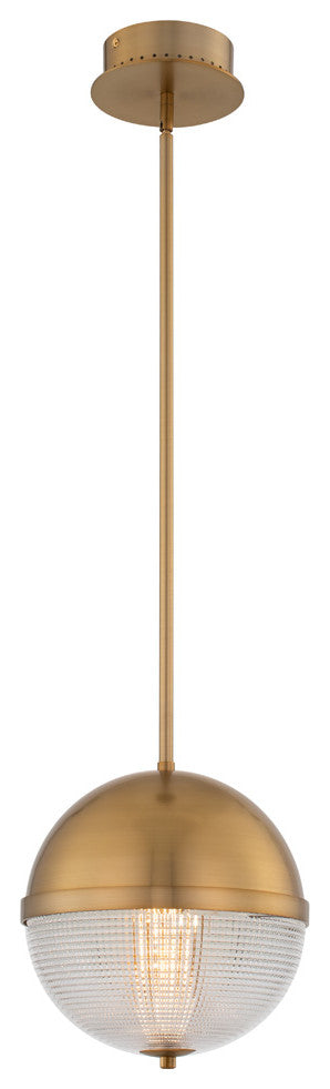 Portland 10" LED Mini Pendant, Winter Brass