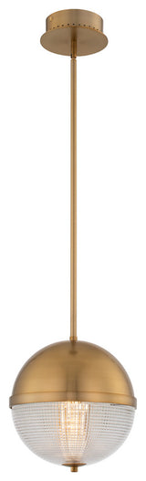 Portland 10" LED Mini Pendant, Winter Brass