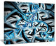 "Blue Spiral Fractal Design" Abstract Digital Wall Artwork, 20"x12"