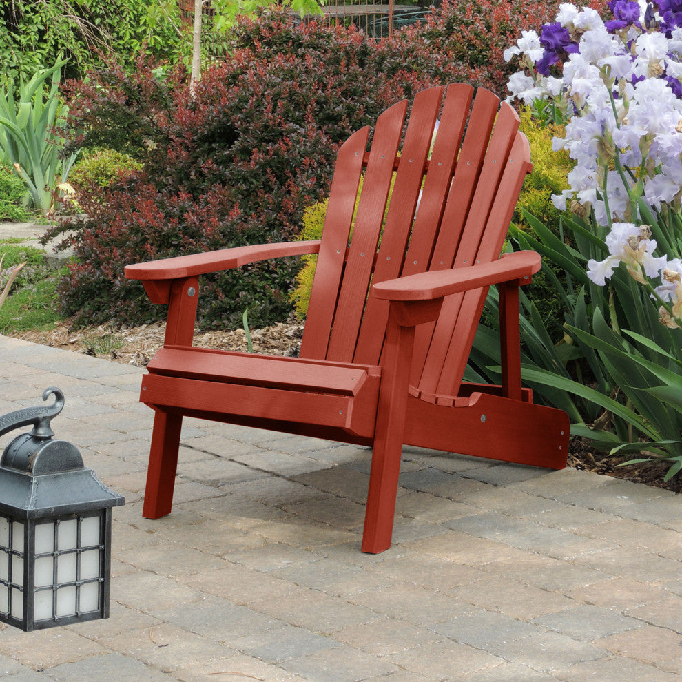 Merrow Folding & Reclining Adirondack Chair, Red