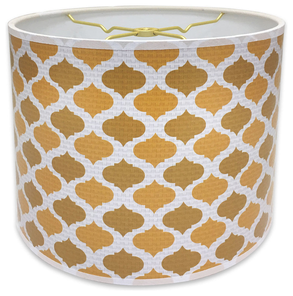 2-Tone Camel Mediterranean Hard Back Lampshade, Camel, 10"x10"x8"