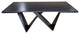 DAVEE Furniture Extendable Dining Table, Slate Black Ceramic Table Top
