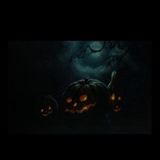 LED Lighted Spooky Halloween Jack-O-Lanterns Canvas Wall Art 15.75"x23.5"