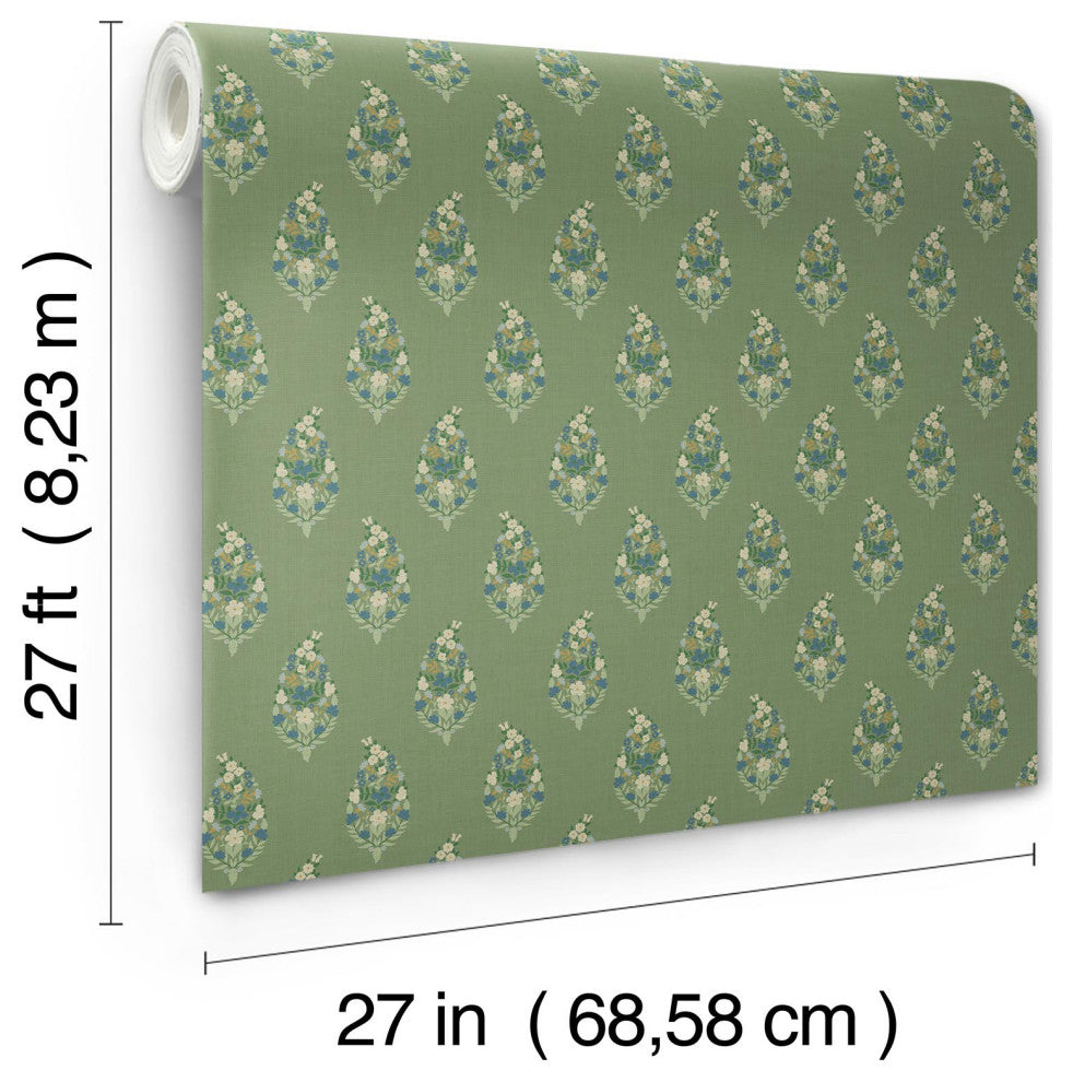 Paisley Green Wallpaper