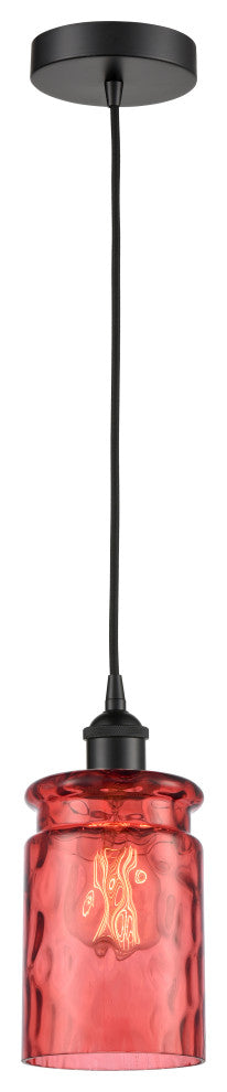 Innovations 616-1P-BK-G352-RD Candor 1 Light Mini Pendant, Matte Black