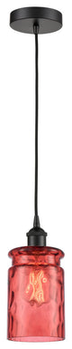 Innovations 616-1P-BK-G352-RD Candor 1 Light Mini Pendant, Matte Black