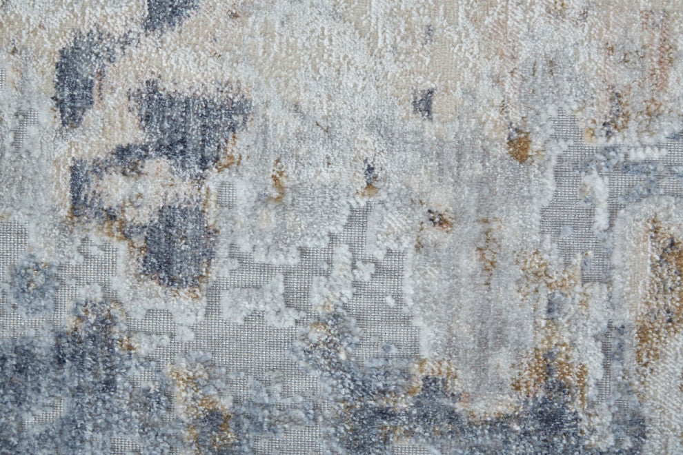 Corben R39GH Transitional/Industrial/Casual Rug, Blue/Ivory, 4'x6'