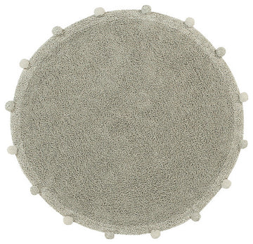 Bubbly Round Machine Washable Kids Area Rug, Olive/Natural