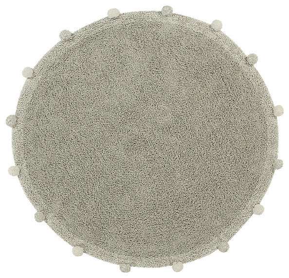 Bubbly Round Machine Washable Kids Area Rug, Olive/Natural