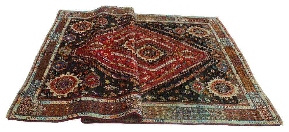 Fine Vintage Distressed Dicle Red Rug