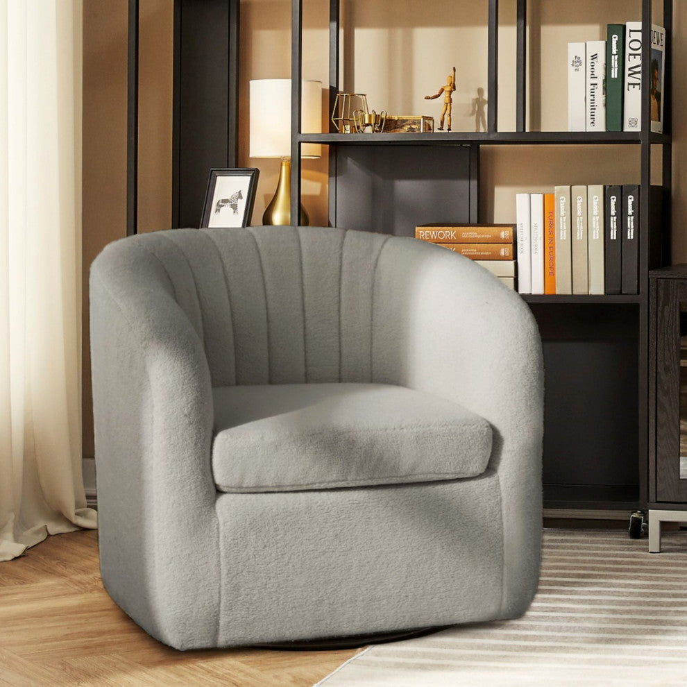 Monroe faux shearing 28.75" Swivel Tub Chair