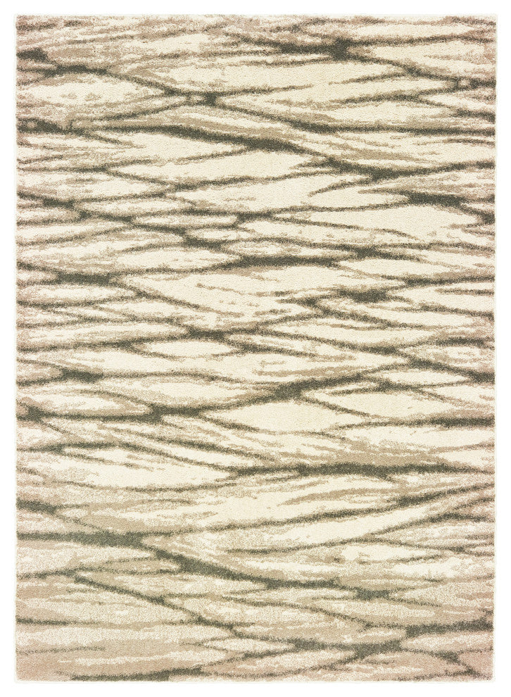 Oriental Weavers Carson Ivory/ Sand Abstract Indoor Area Rug 5'3"X7'3"