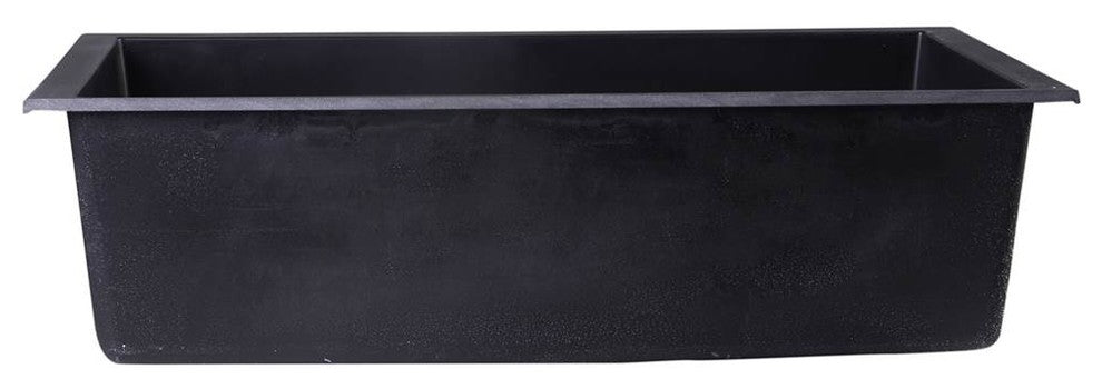 ALFI brand AB3020UM-BLA Black Undermount Granite Composite Kitchen Sink