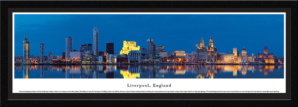 Liverpool Skyline Panoramic Poster, England , Select Frame