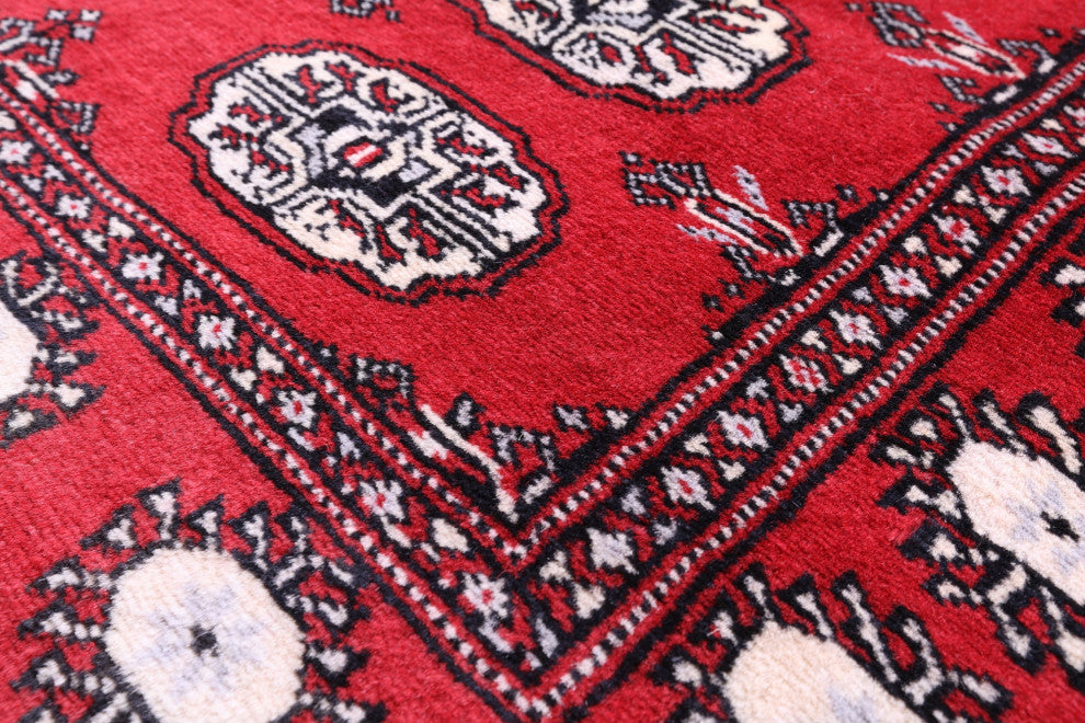 3' 1" X 5' 2" Handmade Silky Bokhara Wool Rug - Q13817