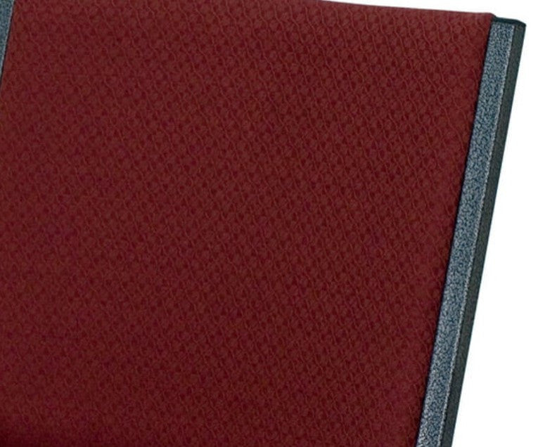 Set of 4 Multipurpose Stacking Chair, Contoured Seat, Burgundy Patterned Fabric