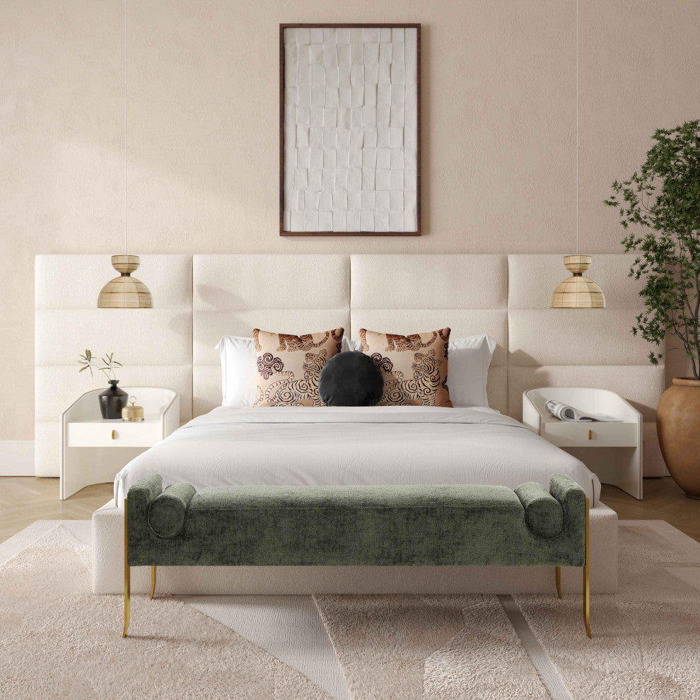 Eliana Cream Boucle Queen Wings (Set of 2) - Cream