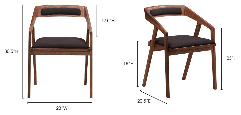 Mid - Century Modern Padma Arm Chair Black - Brown
