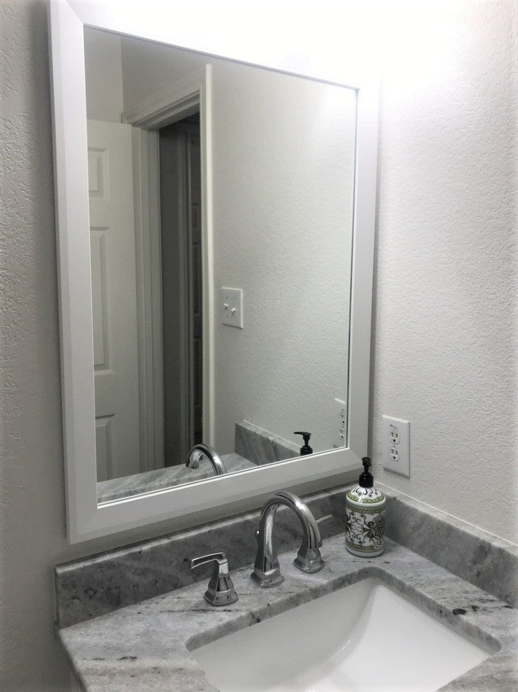 LaRue Framed Wall Mirror, White, 28" X 54"