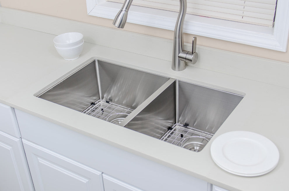 Wells Sinkware Handcrafted 16-gauge Bowl Stainless Steel Kitchen Sink Package