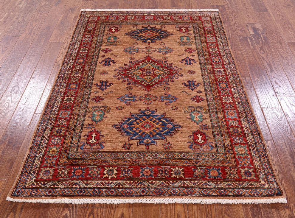 4' 3" X 5' 9" Super Kazak Handmade Wool Rug - Q12976
