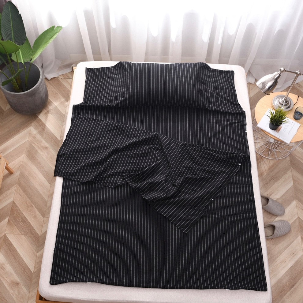 Travelux Hotel Camping Airbed Travel Sheet Set, Carrying Bag, Black Stripe, Full