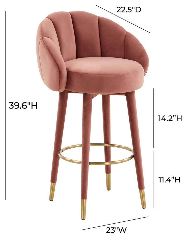 TOV Furniture Myla Salmon Swivel Bar Stool