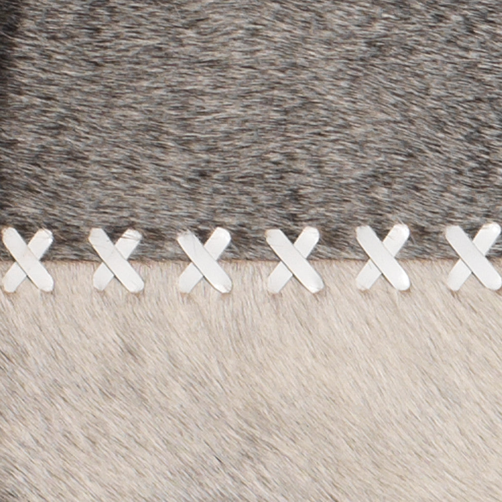 Cross Stitch Mirror, Gray Hide