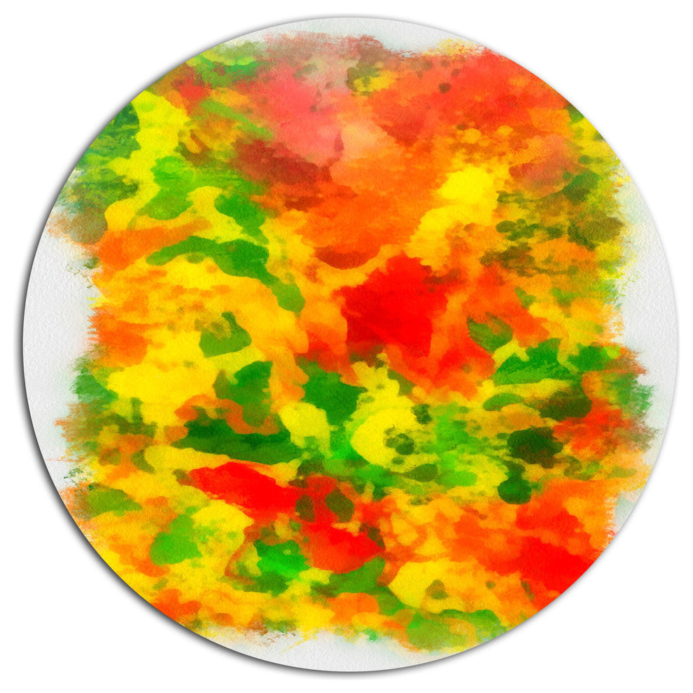 Colorful Hand-Drawn Floral Background, Flower Round Wall Art, 11"