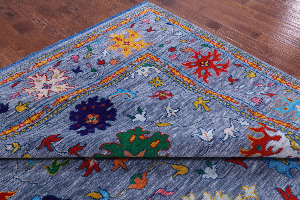 Turkish Oushak Handmade Wool Rug 12' 2" X 14' 9" - Q14932