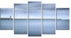 "Breakwater and Soft Water Under Clouds" Landscape Wall Art, 5 Panels, 60"x32"