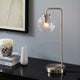 Silo Glass Globe Glass and Metal Table Lamp, Satin Nickel