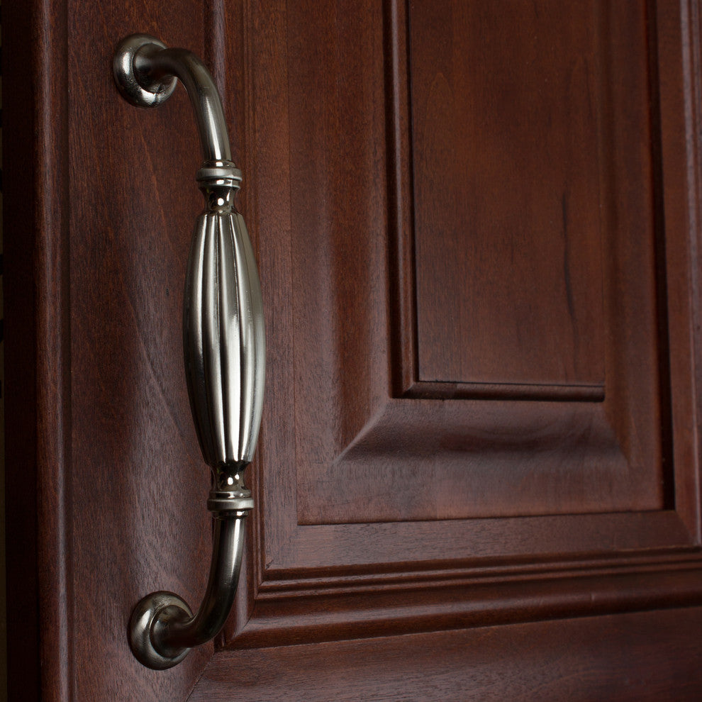 5" Center Fluted Cabinet Pull, Set of 3, Satin Nickel