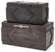 Set of Two Brown Detailed Wooden Boxes