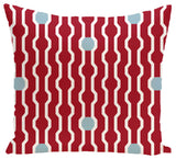 Nuts And Bolts, Decorative Geometric Print Pillow, Red, 16"x16"