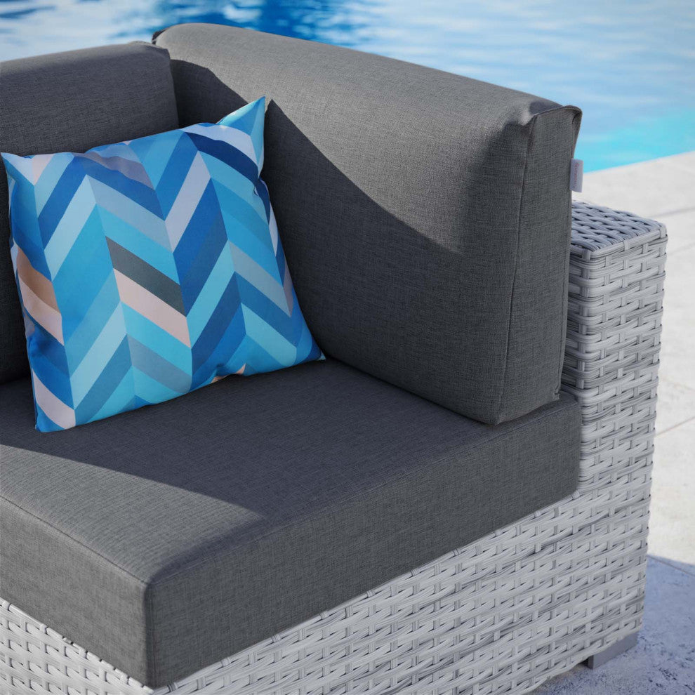 Convene Outdoor Patio Corner Chair Light Gray Charcoal