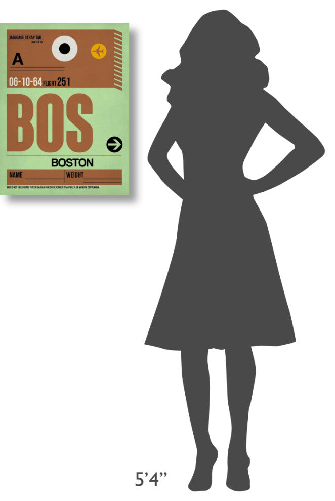 "BOS Boston Luggage Tag 1" Fine Art Print