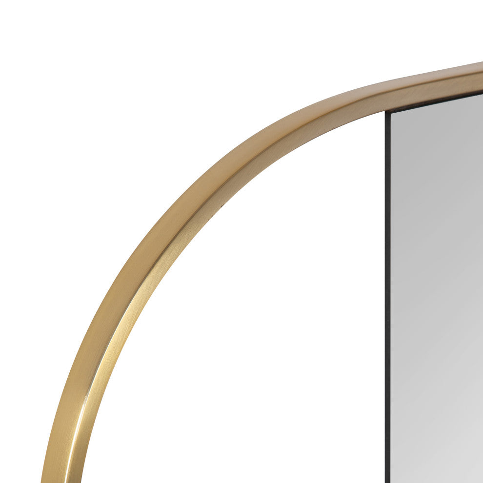 Nobles Framed Capsule Mirror, Gold 16x48