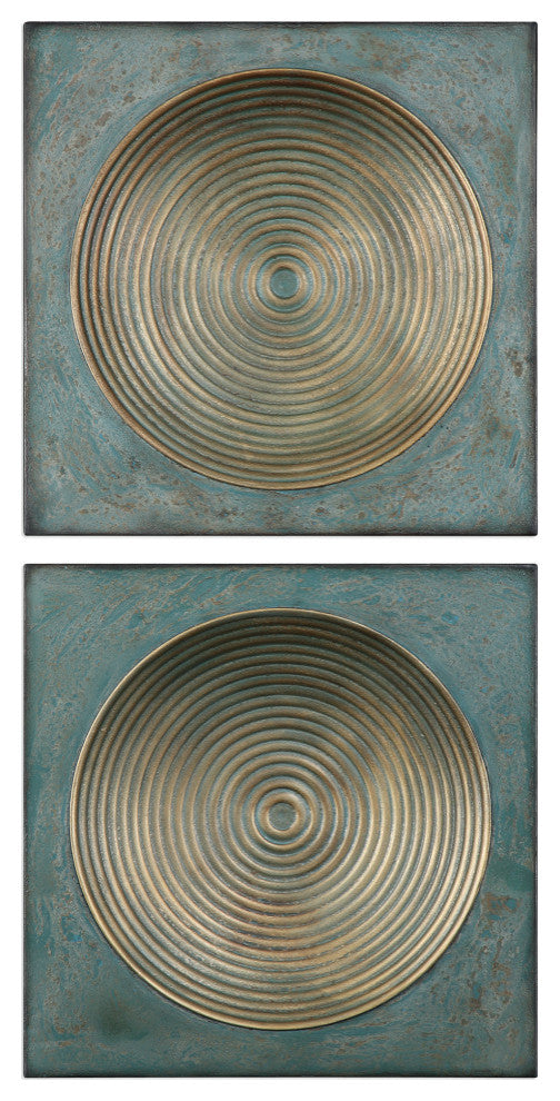 Uttermost Sybil Antique Gold Squares S/2