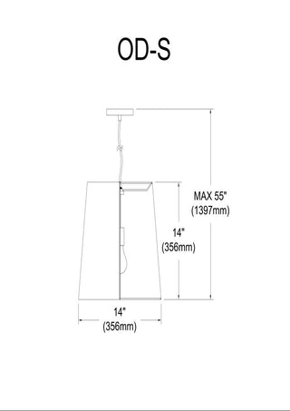 1-Light Oversized Drum Pendant, Small - Blk/Gld