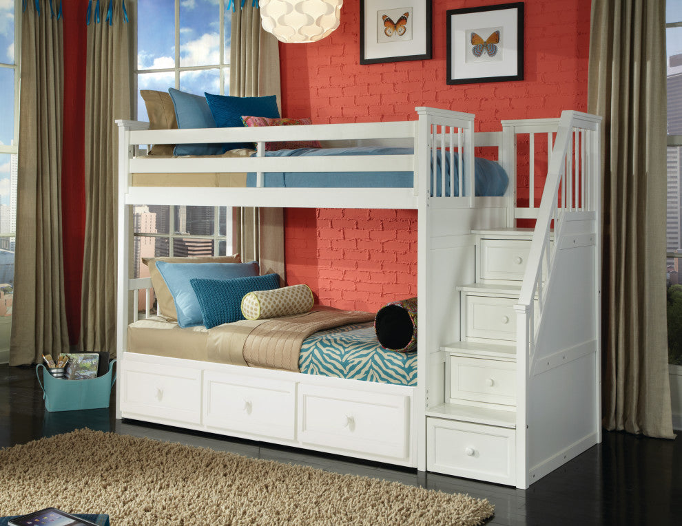 Hillsdale Schoolhouse 4.0 Wood Stair Bed Bunk With Trundle